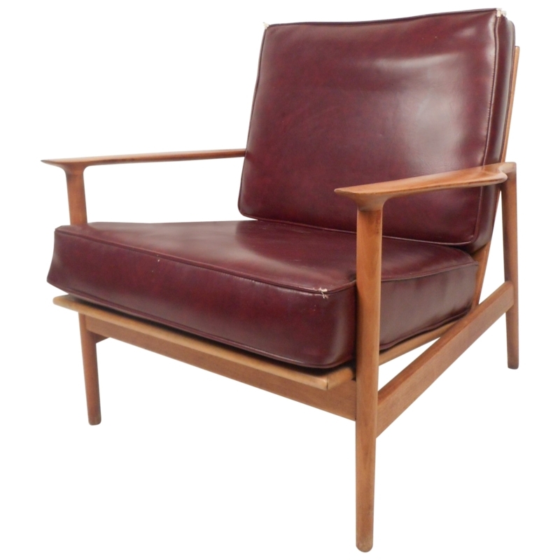 Danish Mid Century Leather Recliner Chair