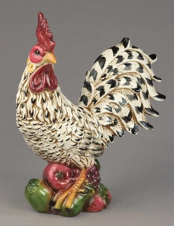 Decorative Ceramic Rooster Figurine for Farmhouse Decor