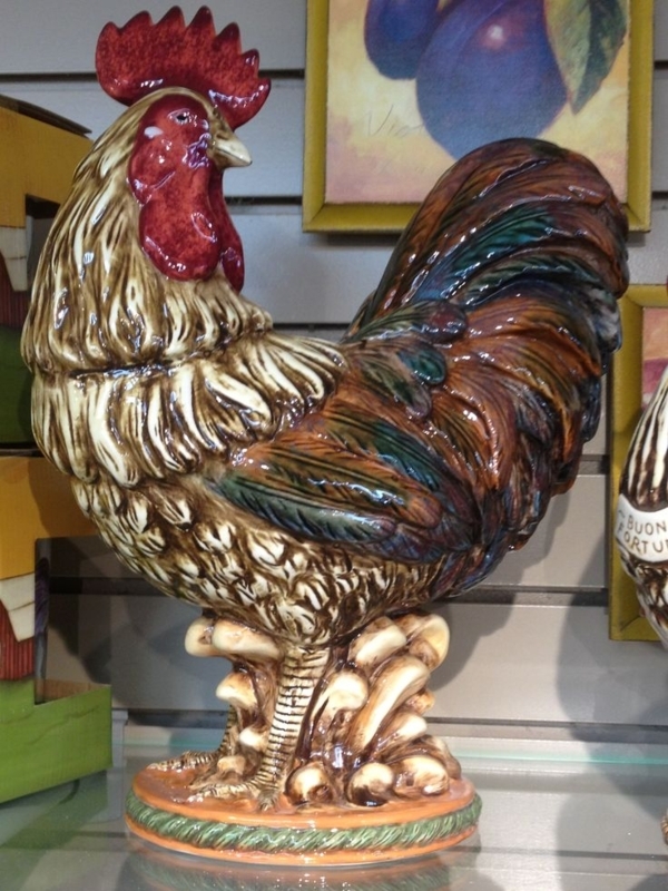 Decorative Ceramic Roosters in Two Sizes