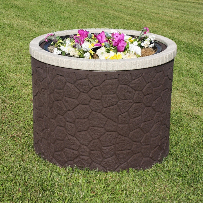 Decorative Stone-Patterned Garden Basin Cover