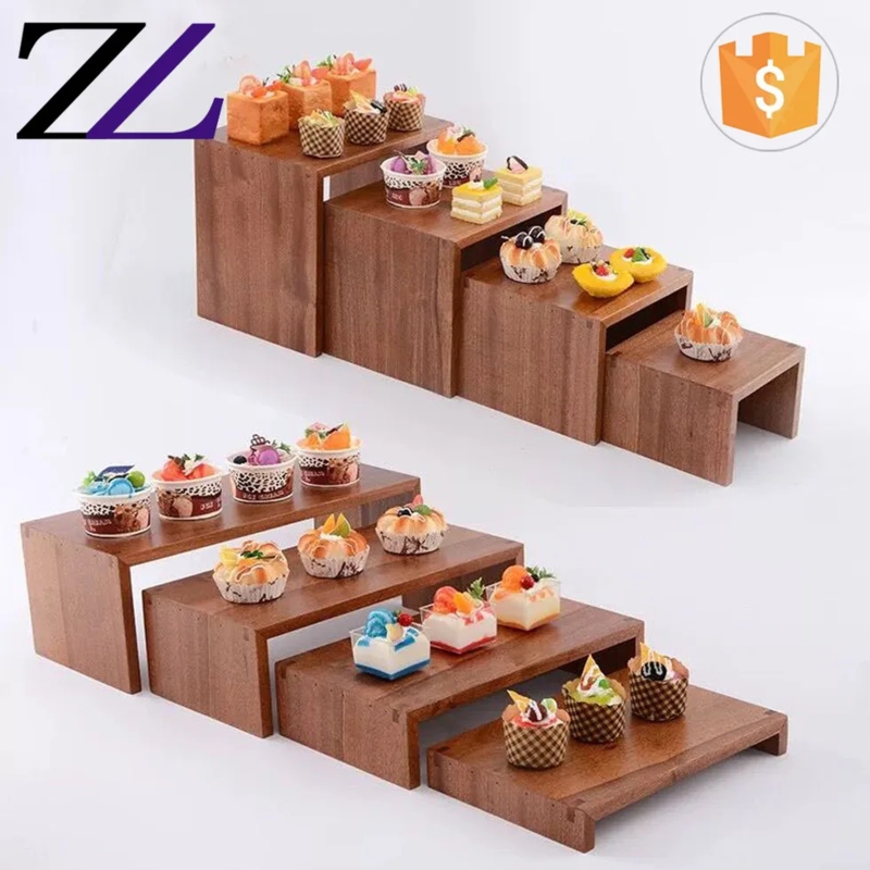 Decorative Wood Carved Tiered Buffet Display Stands