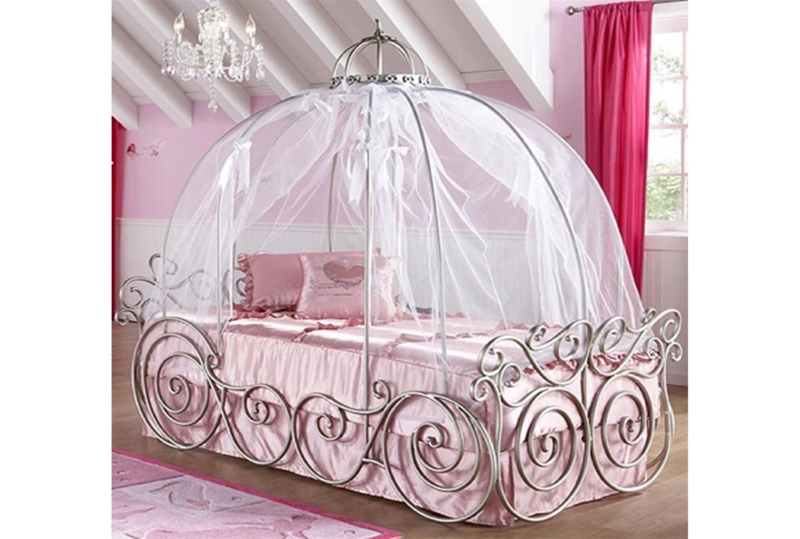 Disney Princess Twin Bed with Canopy and Carriage Design