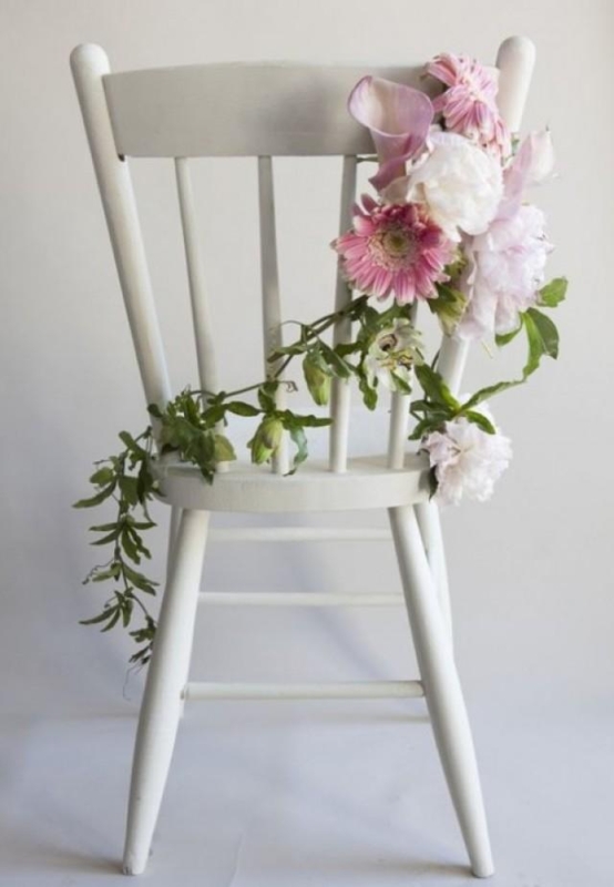 DIY Floral Garland Chair Decoration for Weddings