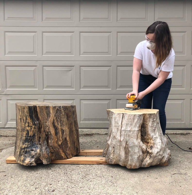 DIY Tree Stump Coffee Tables: One Room Challenge Week 2 | Holland ...