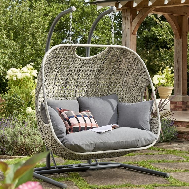 Double Cocoon Egg Chair Swing with Cushions