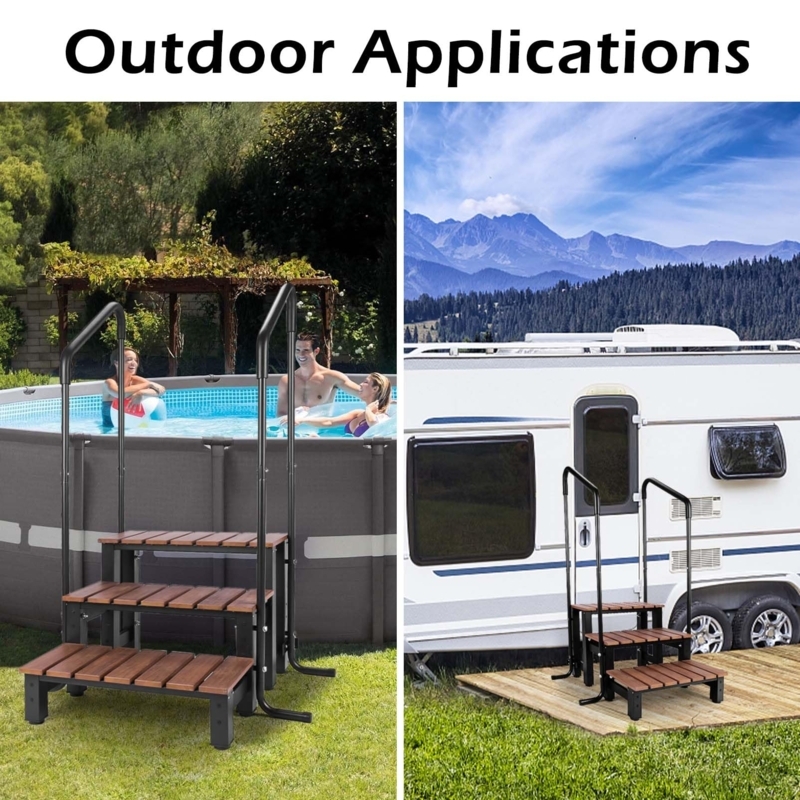 Durable Hot Tub Steps with Safety Handrails