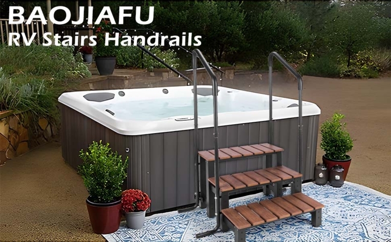 Durable Outdoor Hot Tub Steps with Safety Handrails