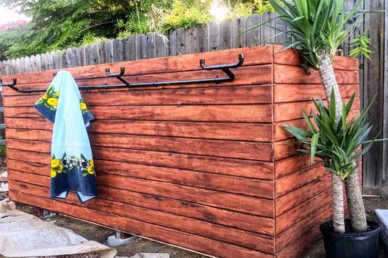Durable Wooden DIY Pool Equipment Enclosure Ideas
