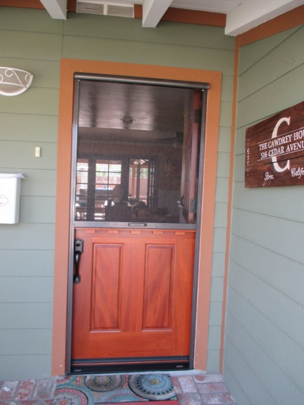Dutch Door with Pull Down Retractable Screen