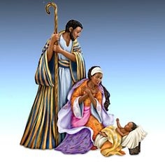 Elegant African American Nativity Figurine Set