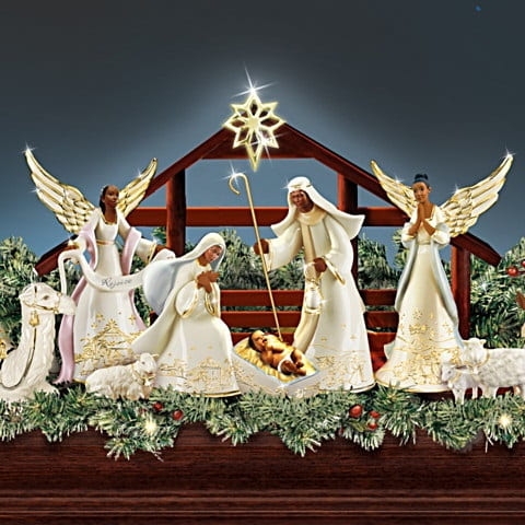 Elegant African American Nativity Scene Decoration