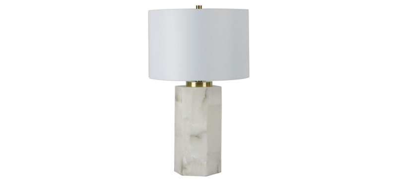 Elegant Alabaster Table Lamp with Cream Shade