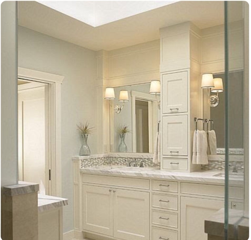 Elegant Bathroom Linen Tower Storage Design
