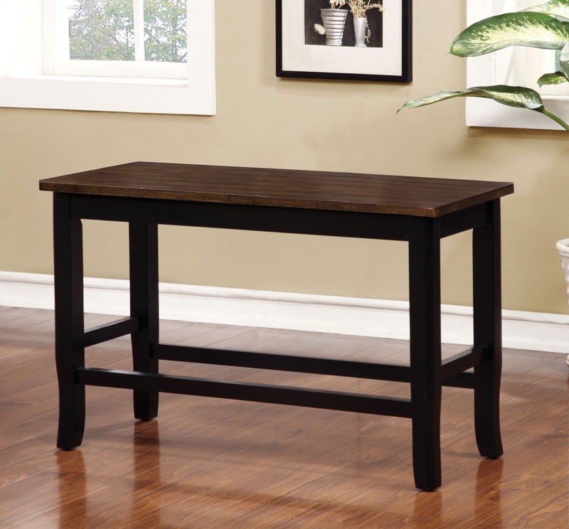 Elegant Black and Cherry Counter Height Kitchen Bench