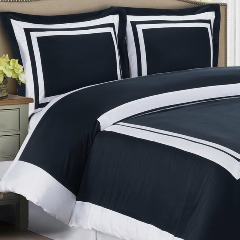 Elegant Black and White Masculine Bedding Set