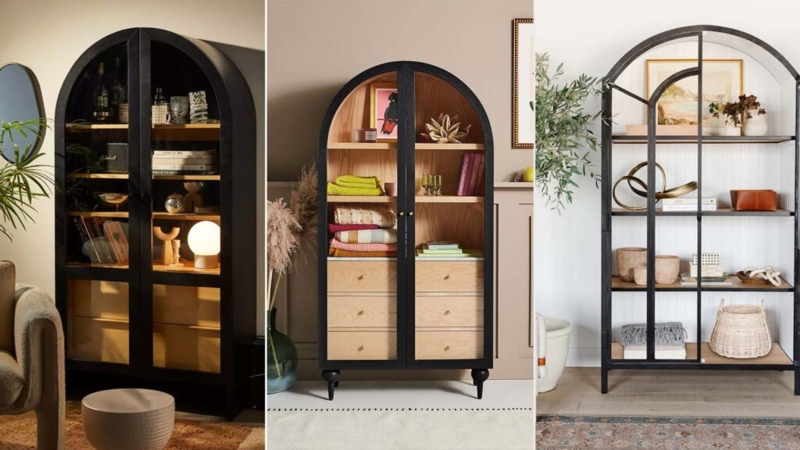 Elegant Black Arched Cabinets for Modern Storage