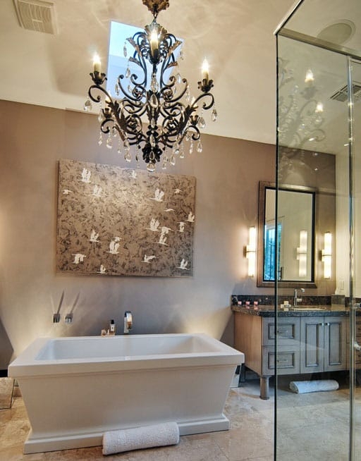 Elegant Black Iron Chandelier for Luxurious Bathroom
