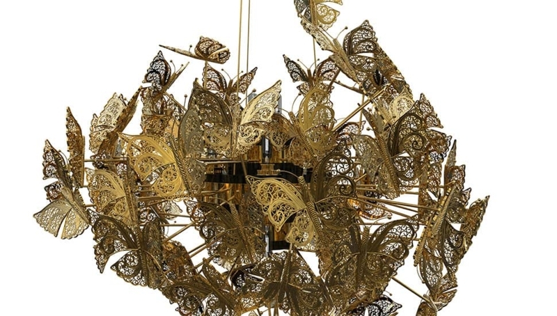 Elegant Bronze Butterfly Chandelier Lighting Fixture