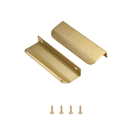Elegant Brushed Gold Low Profile Cabinet Pulls