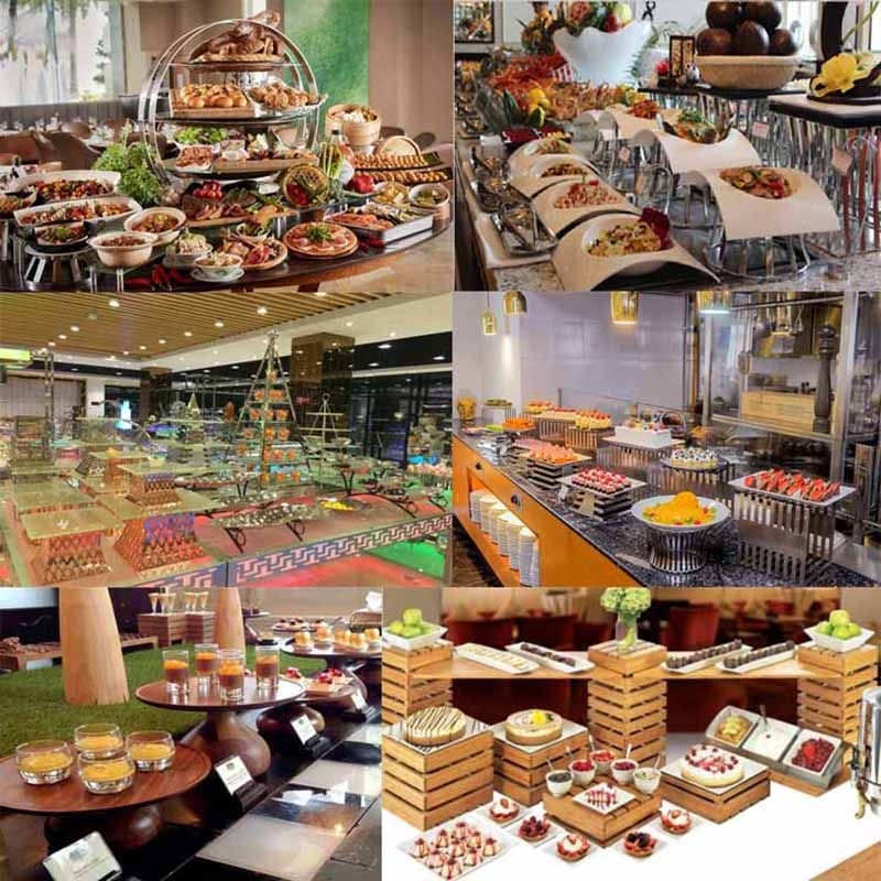 Elegant Buffet Display Stands and Risers for Catering