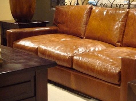 Elegant Camel Colored Leather Sofa for Cozy Living Rooms