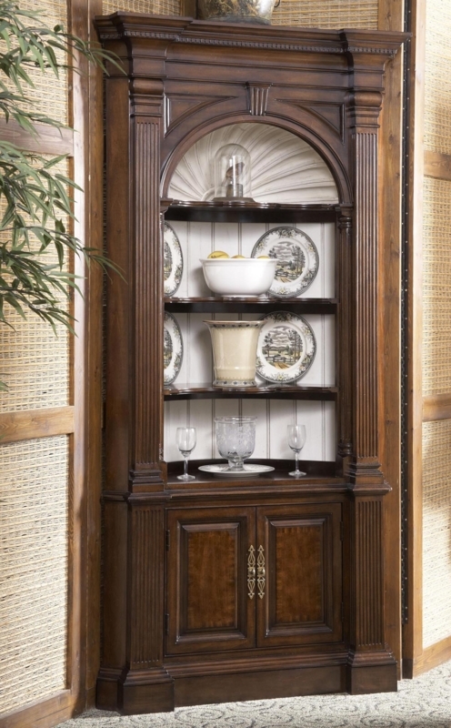 Elegant Classic Wooden Corner Hutch Cabinet