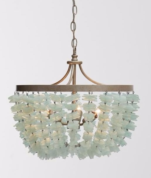 Elegant Coastal Sea Glass Chandelier Design