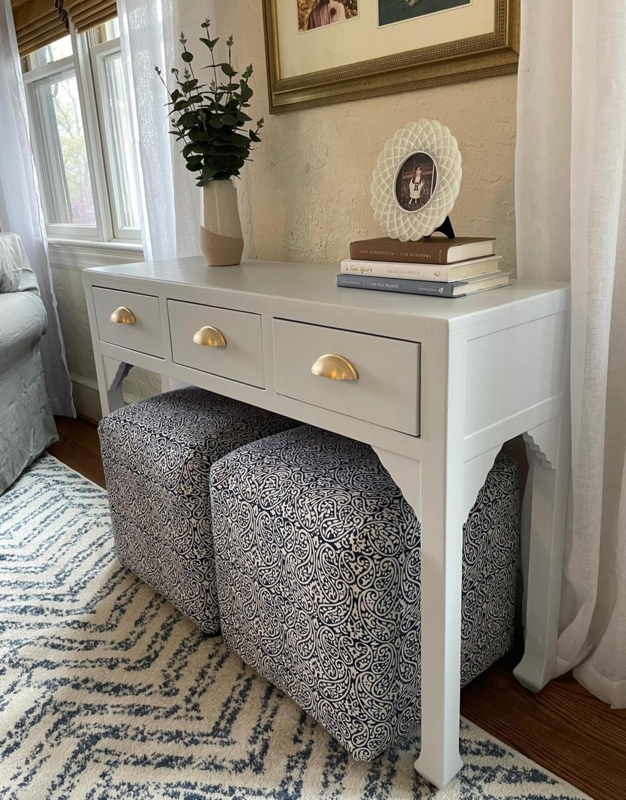 Console Tables With Ottomans Underneath