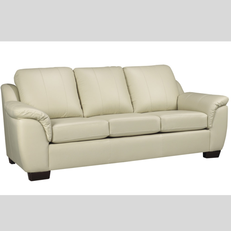 Elegant Cream Leather Sofa with Contemporary Design