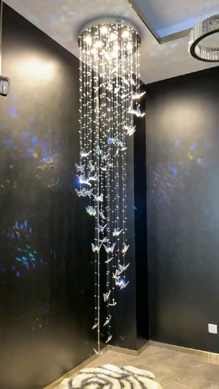 Elegant Crystal Butterfly Chandelier Lighting Fixture