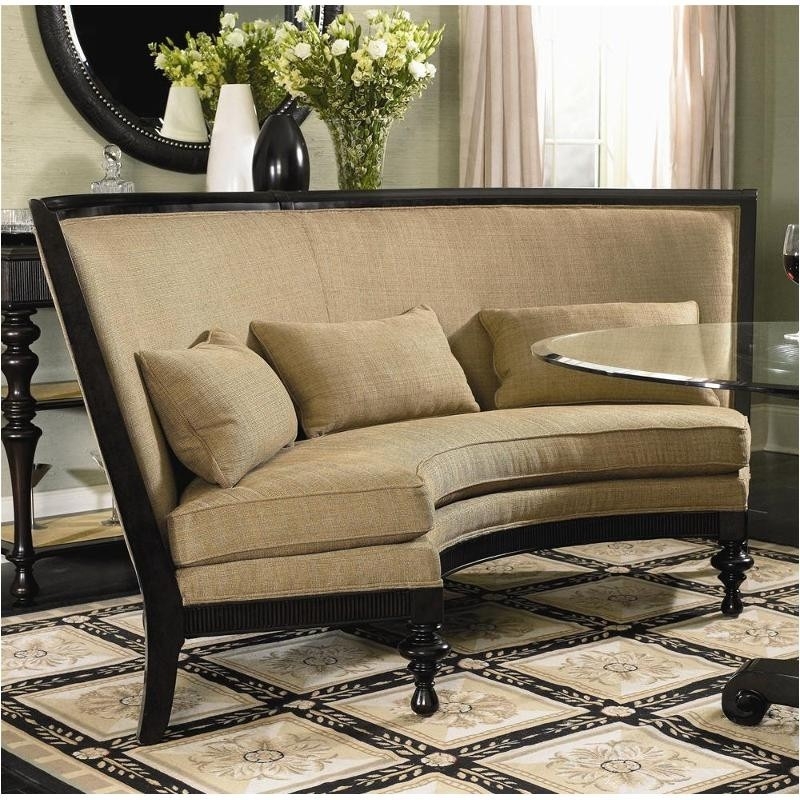Elegant Curved Dining Bench with Upholstered Back