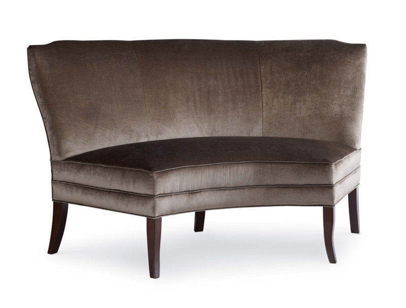 Elegant Curved Velvet Banquette Seating