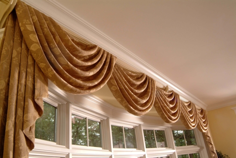 Elegant Custom Drapery Valances in Warm Tones