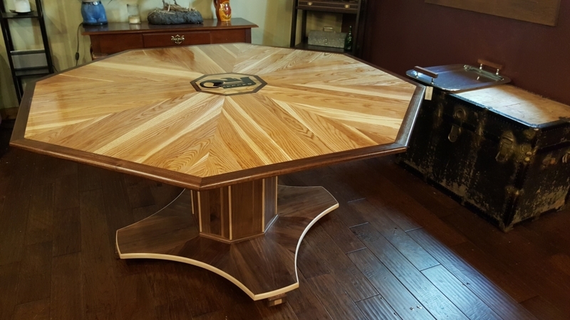 Elegant Custom Octagon Wood Card Table