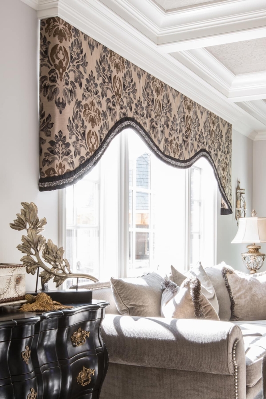Elegant Custom Window Treatments with Classic Pattern