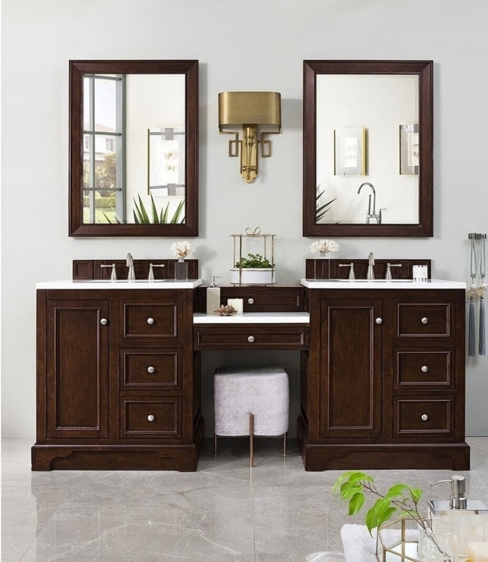Double Vanities With Makeup Area