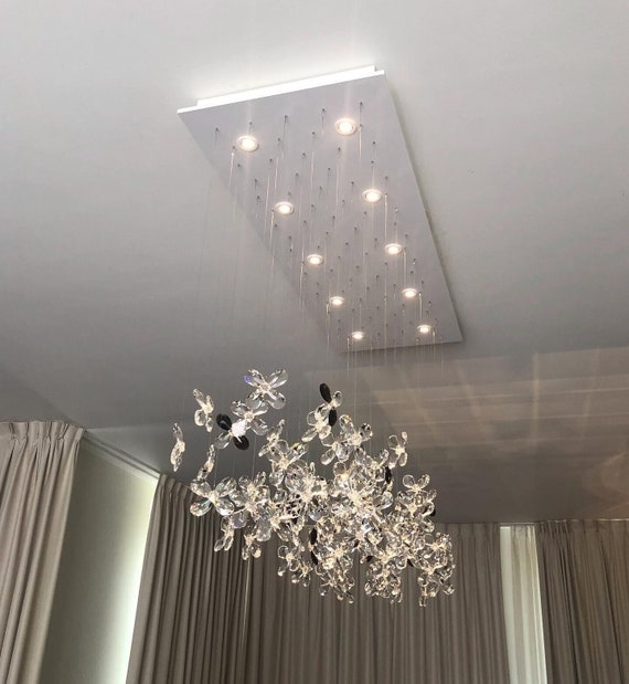 Elegant Floating Butterfly Crystal Chandelier