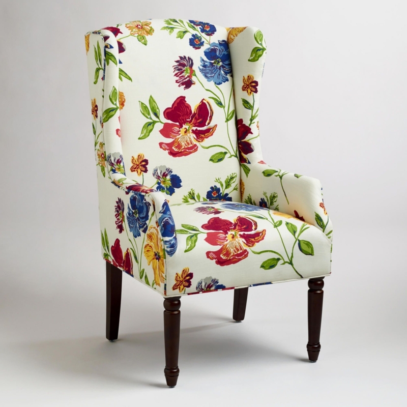 Elegant Floral Upholstered Accent Chair Design
