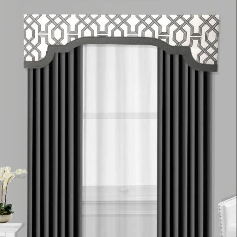 Elegant Geometric Pattern Window Cornice Board Valance