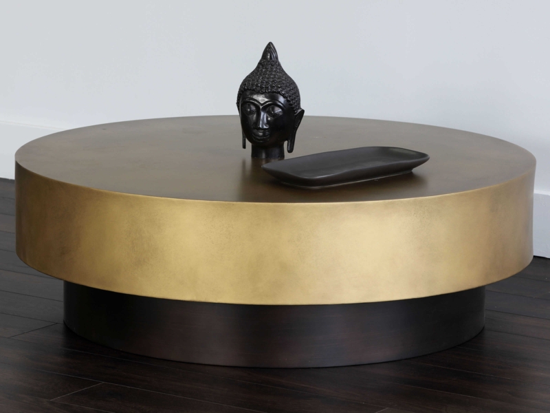 Elegant Gold and Black Modern Coffee Table