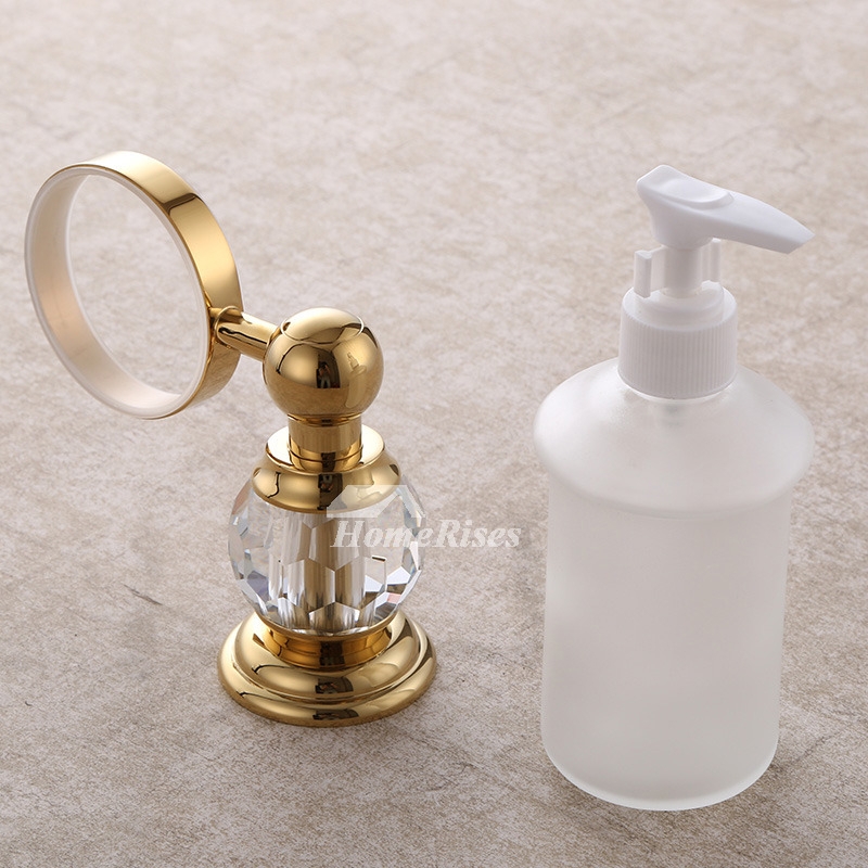 Elegant Golden Antique Polished Brass Soap Dispenser