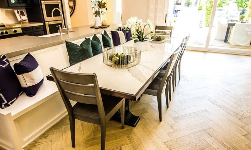 Elegant Granite Dining Table with Comfortable Seating