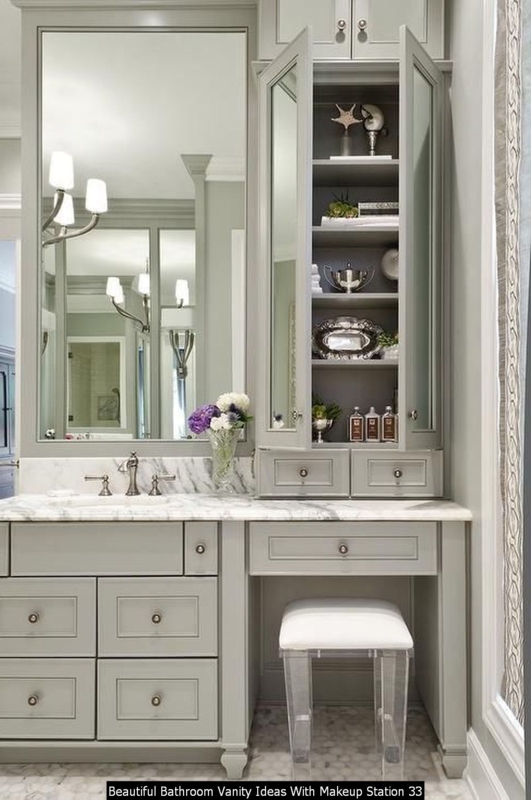 Bathroom Vanities With Built In Makeup Drawer Sinks