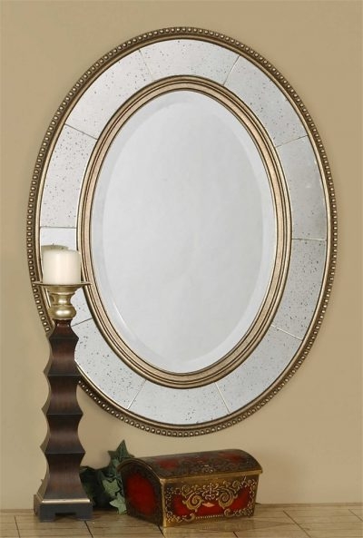 Elegant Lara Oval Champagne Wall Mirror