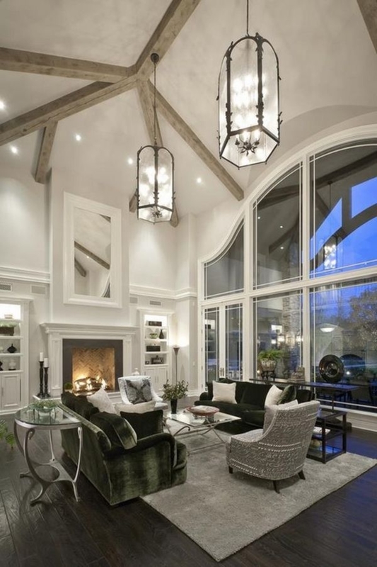 Elegant Living Room with Cathedral Vaulted Ceiling