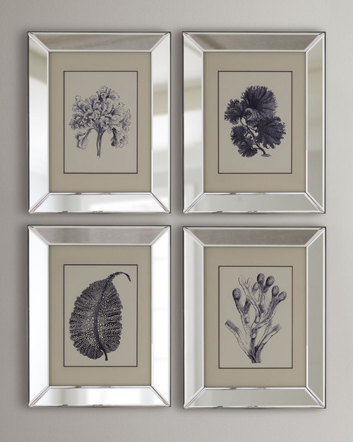 Elegant Mirrored Frames with Botanical Prints