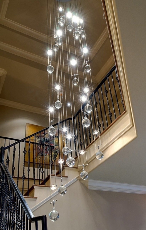 Elegant Modern Crystal Chandeliers for Staircases