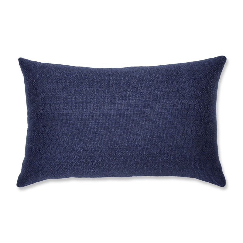 Elegant Navy Blue Rectangular Throw Pillow