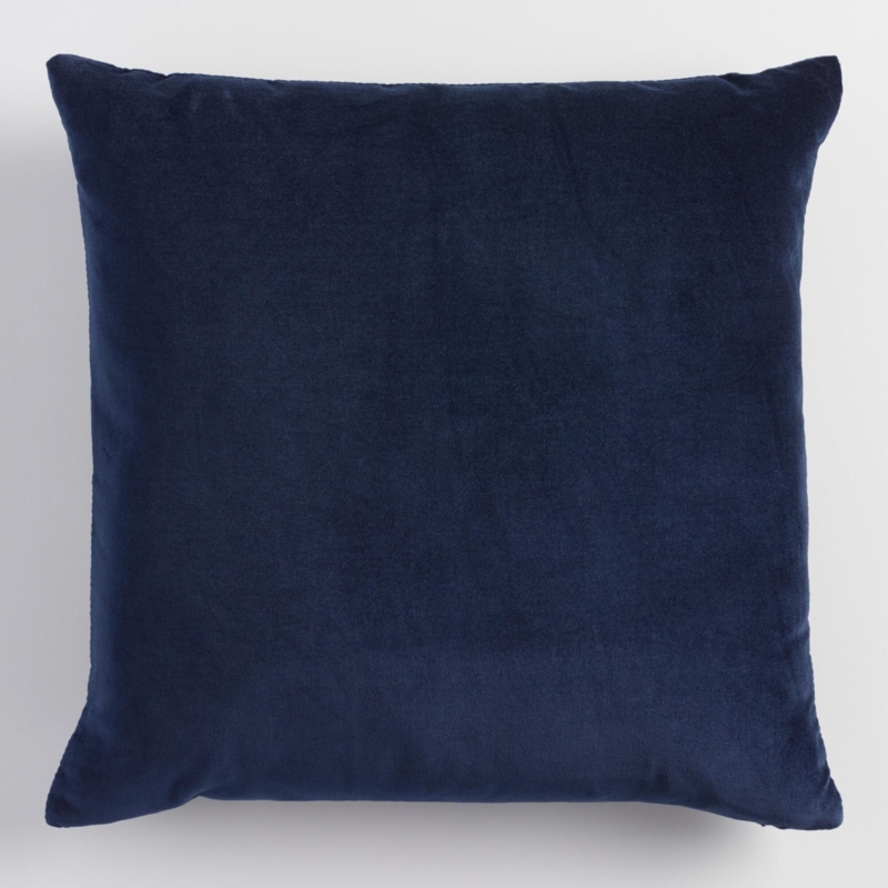 Elegant Navy Blue Velvet Throw Pillow for Sophisticated Decor