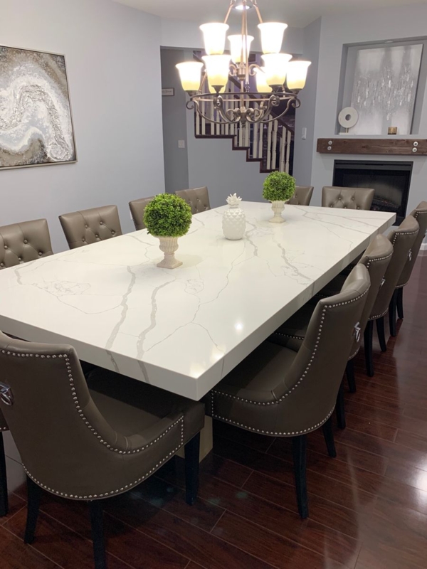 Elegant Quartz Dining Table with Modern Decor